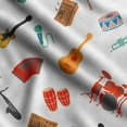 thumbnail image 1 of Soimoi Musical Instruments Print, Velvet Fabric, Decor Sewing Fabric by The Yard 54 Inch Wide,Decorative Fabric for Upholstery and Home Accents, Red, Orange, 1 of 5