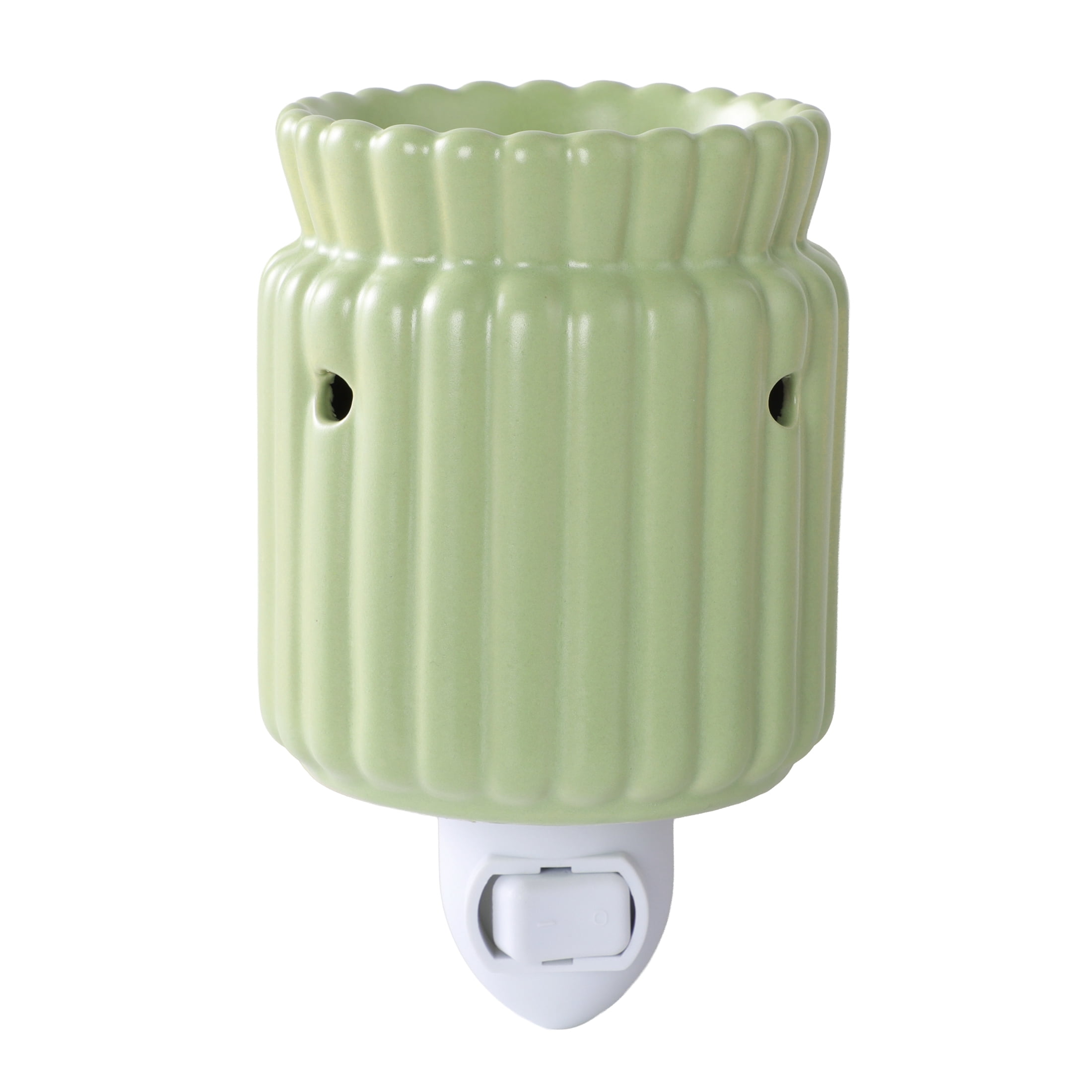 Mainstays Ribbed Ceramic Wax Melt Plug-in Warmer, Olive Grove