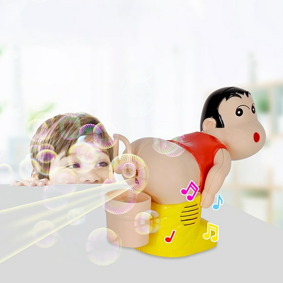 Funny Boy Blowing Bubble Toy Crayon Small New Automatic Blowing Bubble With Music Light Bubble Machine 50ml