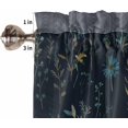 thumbnail image 4 of Blue Flowers Kitchen Curtains and Valances Set, Rod Pocket Curtains Tier Farmhouse Window Curtains 36 Inch Length, Spring Botanical Floral Leaves Stripes 3 Piece Kitchen Curtains Set, 4 of 6