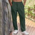 thumbnail image 6 of Ahabrexf Linen Trousers for Men, Solid Color, Casual, Pants, Khaki 98% Linen 2% Spandex, 6 of 9
