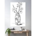 thumbnail image 2 of Minimalist Cherry Blossom Branch In Water – Sketch Poster Wall Art, Modern Wall Decor For Living Room Bedroom, 12x18 UNFRAMED, 2 of 3