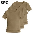 thumbnail image 4 of KyCheLot 3 Pack Ribbed Knit Tops for Girls Crew Neck Solid Color Short Sleeve T-Shirts Trendy Ruffle Trim T-Shirts, 4 of 7