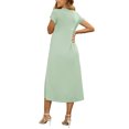 thumbnail image 3 of INSPIRE CHIC Women's Mother's Days Maternity Dress Maxi Short Sleeves Ruffled Pleating Pregnancy Dresses for Photoshoot Flowy Casual 2026 Summer M Green, 3 of 6
