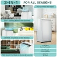 thumbnail image 4 of 2025 New Air Conditioner 14000Btu 3-1 in, Portable Air Conditioner Built-in Cool, Dehumidifier, Fan Modes, Room Air Conditioner with Remote/Installation Kits, Cools up to 750 Sq.ft, 4 of 8