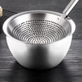 thumbnail image 4 of Skimmer Spoon, 304 Stainless Steel Strainer Skimmer Ladle, Oil Spider Strainer Durable Slotted Spoon Colander Spoon Utensil for Kitchen, Cooking, Draining, Frying, Daily Use, 4 of 7