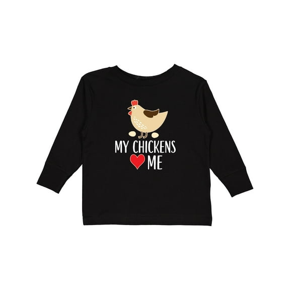 Inktastic My Chickens Love Me Boys or Girls Long Sleeve Toddler T-Shirt