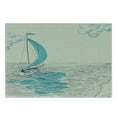 thumbnail image 2 of Nautical Cutting Board, Sailing Boat Reflection Cloudy Sky Sandy Seaside Shoreline Hobby Water Sports, Decorative Tempered Glass Cutting and Serving Board, Small Size, Aqua Beige, by Ambesonne, 2 of 5