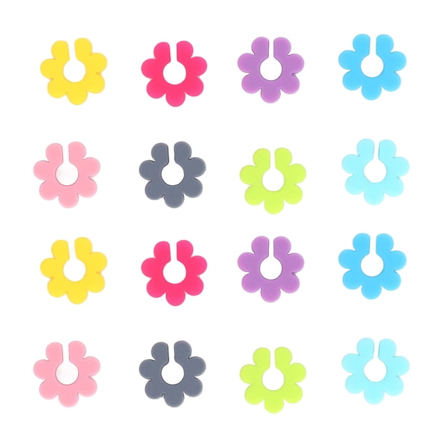 Marqueurs de verre à vin - 16PCS Silicone Verre à vin en forme de fleur Marqueur de boisson Étiquette d'identification de verre de vin Étiquette d'identification de tasse de vin pour la fête