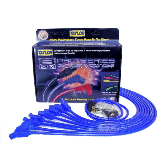 Taylor Cable 76632 Spiro-Pro Spiro-Wound Core Blue Spark Plug Wire Set