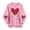Pink, variant on AUNVITO Women's Valentine's Day Sweatshirt Long Sleeve Round Neck with Heart-Shaped Print Casual and Fashionable Style
