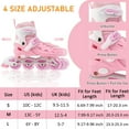 thumbnail image 2 of LPAMEOIU Inline Skates with Light Up Wheels,4-Size Adjustable Roller Skates for Girls Boys Teen(Hot Pink,L), 2 of 10