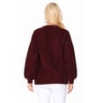 thumbnail image 4 of Yemak Women's Chunky Knit Long Bell Sleeve Open Sweater Cardigan MK8235-MAV-S-BD, 4 of 5