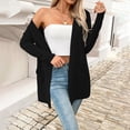 thumbnail image 5 of VBVC Women's Lightweight Open Front Cardigan, Casual Fall Winter Cover Up For Women, Ladies' Drapey Soft Long Sleeve Top With Pockets, Black , S-2XL, 5 of 7