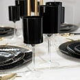thumbnail image 2 of EcoQuality Black Plastic Wine Glasses with Clear Stem - 9 oz Wine Glass, Disposable Shatterproof Wine Goblets, Reusable, Elegant Drink Cup Tumbler, Weddings, Party, Dinner, Baby Showers (25), 2 of 2