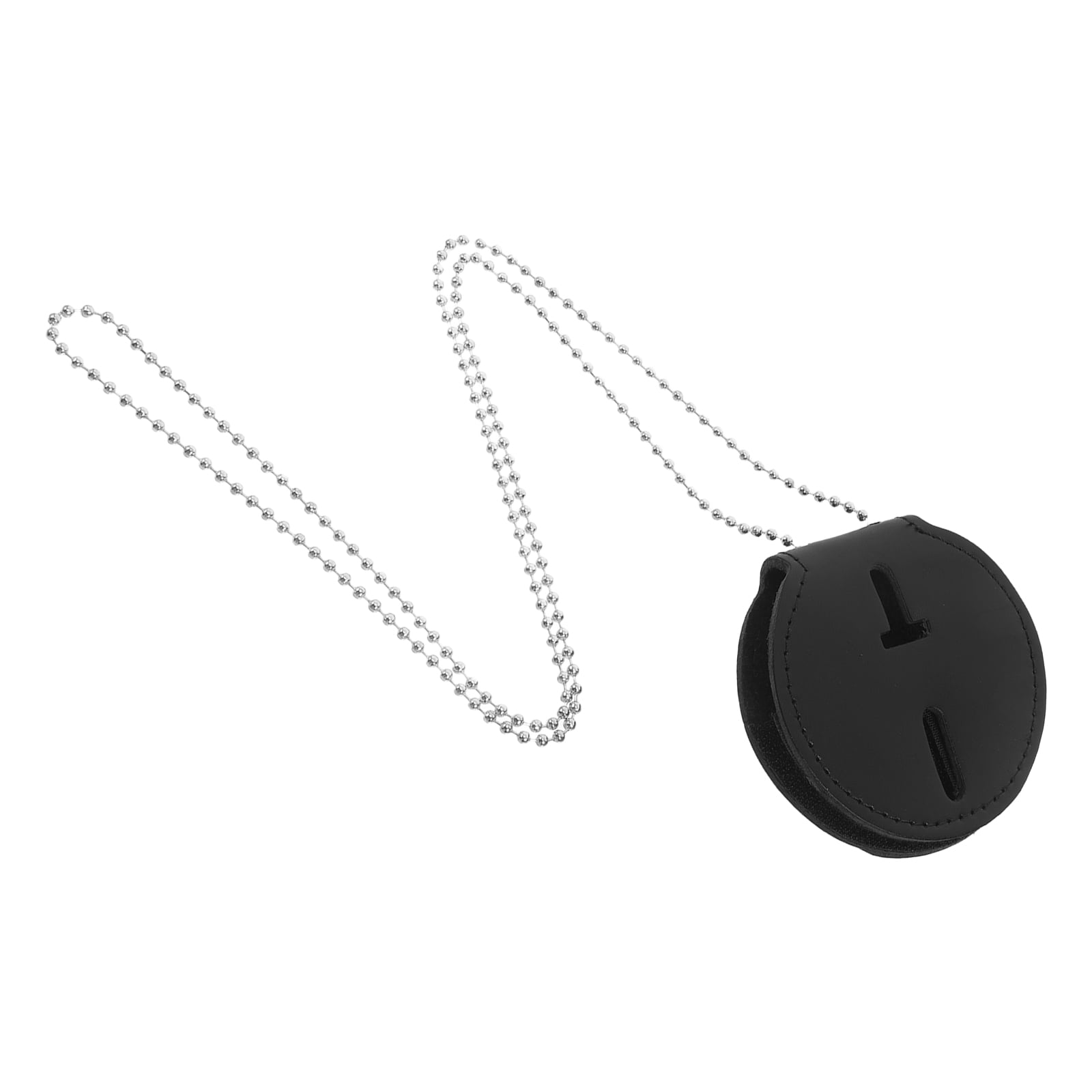 SKISUNO 2Pcs Stylish Black Police Badge Holder with Clip PU Material for Secure Identification