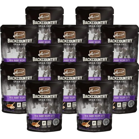 Merrick Backcountry Grain Free Real Meat Wet Cat Food Rabbit, 3 oz. (Pack of 12)