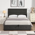 thumbnail image 1 of Full Size Upholstered Platform Bed Frame with Underneath Storage, Modern Upholstered Platform Bed with Headboard, Heavy Duty Bed Frame with Wood Slat Support, 1 of 7