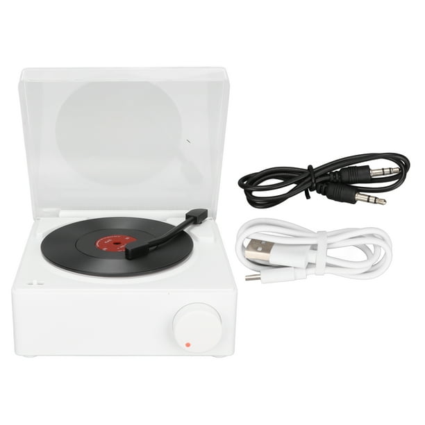Altavoz Despertador Bluetooth X11 Sonido Estéreo de 360 Grados Disco de Vinilo Giratorio Retro Blanco