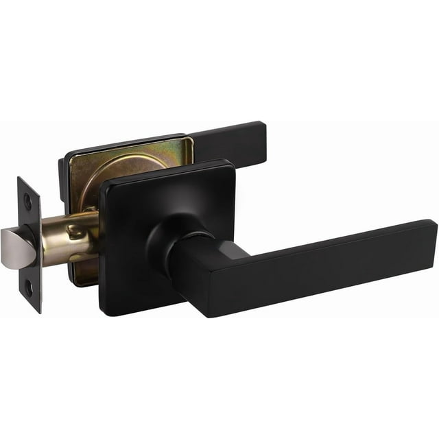 Poignées de Porte Mates Intérieures Carrées Intimité Leviers de Porte Mates Sans Clé Poignée de Porte Intérieure Moderne Droite pour Chambre et Chambre Réversible pour Côté Droit/gauche