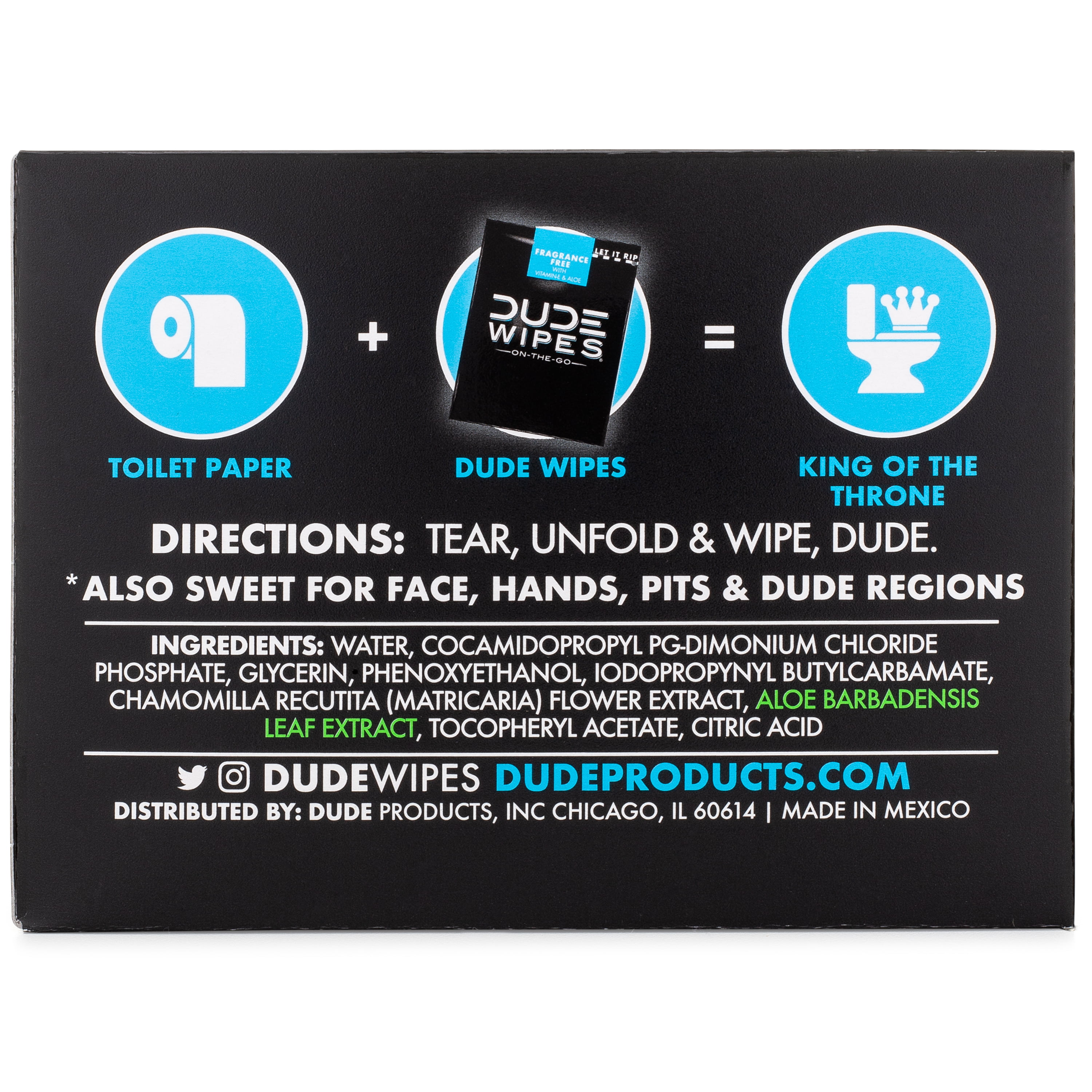 DUDE Wipes, Flushable Wipes For Men, 30pk Individually Wrapped
