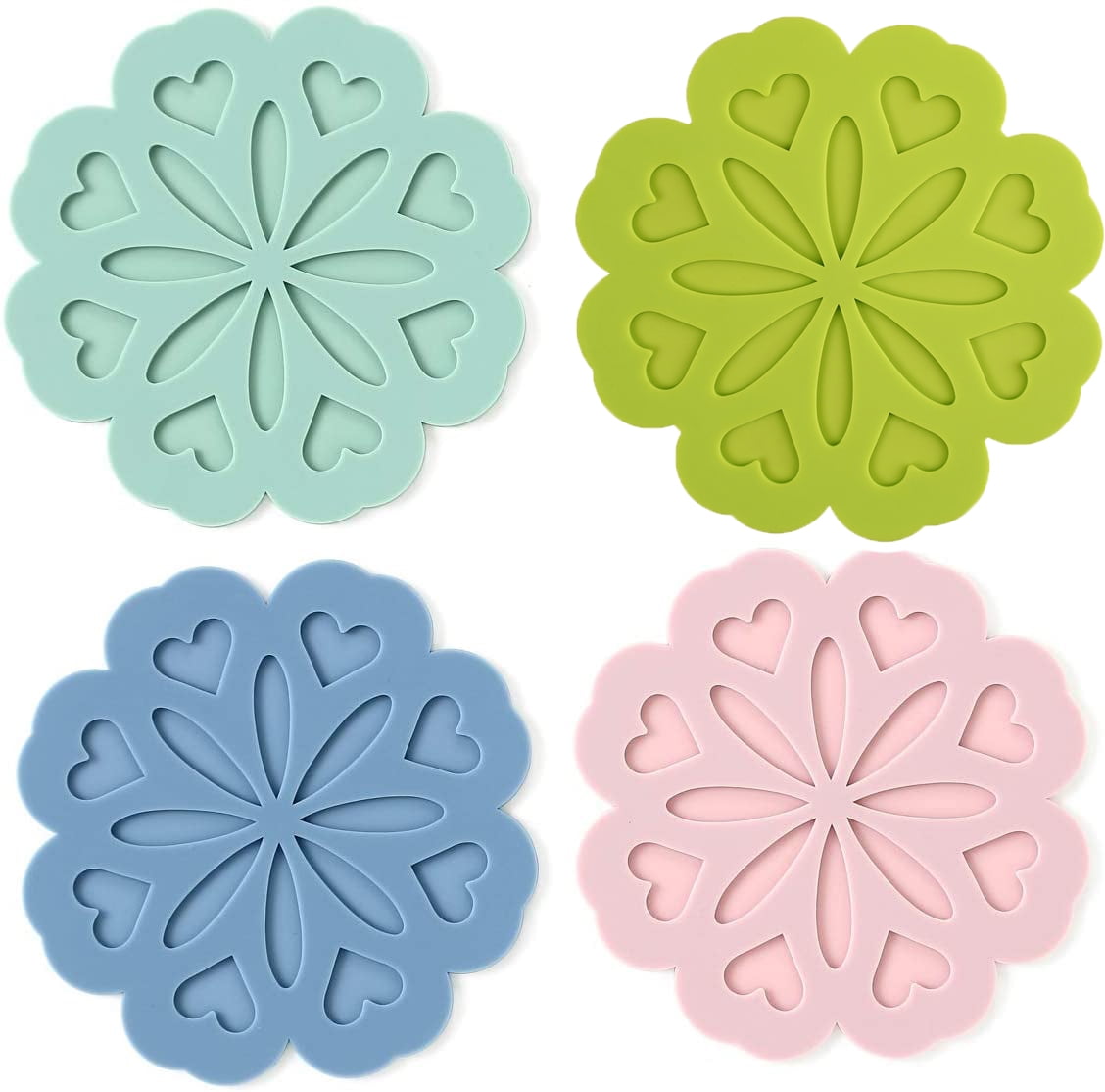 Silicone Pot Pads ,Trivet Mat,Place mats,Coasters,Insulation Mat for Hot Dishes/Pot/Bowl/Teapot/Hot Pot Holders,Non-slip,Durable Kitchen Tool 3 pack 