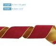 thumbnail image 2 of Christmas Velvet Ribbon 2.5" 10 Yard Gold Iron Wired Edge Easy to Shape DIY Crafts Gift Wrapping Christmas Red, 2 of 7