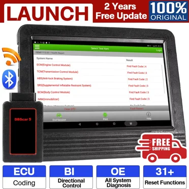 LAUNCH SCANPAD101 OBD2 Scanner Car Bi-Directional Diagnostic Scanner Tool, Car Code Reader Key ECU Reset TPMS, 31  Service Car Diagnostic Scanner & OEM All System Tools, AutoAuth for FCA SGW