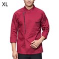 thumbnail image 2 of Chef Abrigo Unisex-Adult Manga larga Permeabilidad Air Permeabilidad Hornee fácil de limpiar Uniforme para el otoño e invierno Restaurante Cake Shop Red XL Speravity LF000336-15, 2 of 7