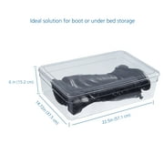 (2 pack) (2 pack) Mainstays Clear Glossy Plastic Closet Storage Shoe Organizer Boot Box with Lid for Shoe Storage