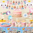 thumbnail image 3 of Cat Birthday Party Supplies,Cat Party Decorations&Tableware Set-Kitten Birthday Party Decoration Balloons Banner&Cat Party Plates Cups Napkins Tablecloth etc Cat Themed Birthday Party Supplies, 3 of 8
