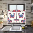 thumbnail image 4 of Yayeee Kitchen Curtains Light Filtering 27"x36" Rod Pocket Short Cafe Window Panel, Blue Butterflies, 4 of 7