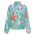 thumbnail image 5 of Jackets for Women Winter Coat Jackets Flannel Stand Collar Jacket(Seashell Starfish Pattern,Size:S-4XL), 5 of 7