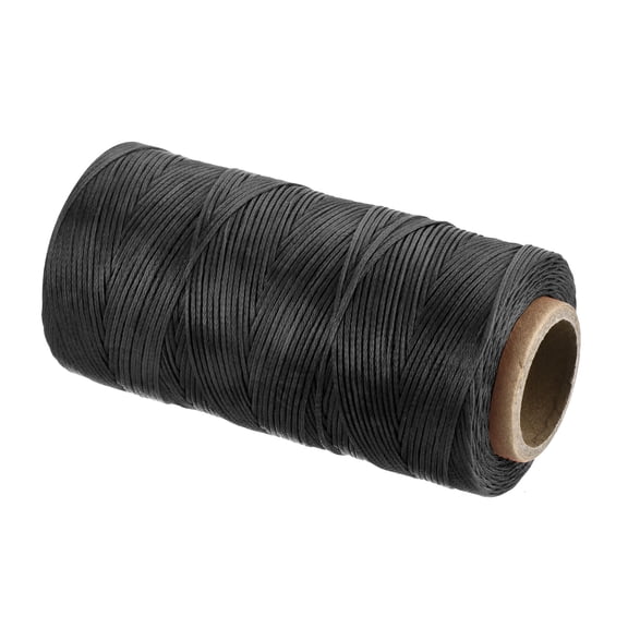 Uxcell Waxed Thread,197 Yard 1mm 210D Flat Wax Thread Polyester Waxed String for Leather Sewing Hand Weaving Book Binding Home Decoration,Black
