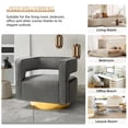 thumbnail image 6 of Velvet Swivel Accent Barrel Tub Club Chair 3D Curved Open Back Gold Metal Base Home Living Room Set of 2 Grey, 6 of 7