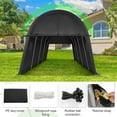 thumbnail image 5 of COBIZI 10x20 Heavy Duty Carport Canopy Portable Garage with Double Zippered Roll-up Doors & Vents, Round Style Roof Car Canopy Car Garage Upgrade Waterproof for Cars, Boats, Trucks, Gray, 5 of 14