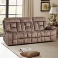 thumbnail image 4 of Bonzy Home Manual Reclining Sofa Adjustable Backrest,3 Seat Recliner Couch Sofa with Overstuffed Arms and Back Sofa Set for Living Room, Camel, 4 of 7
