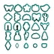 thumbnail image 1 of Kit de 25 cortadores de arcilla polimérica para pendientes de múltiples formas, accesorios para manualidades de cerámica. verde 25 piezas, 1 of 9