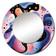 thumbnail image 3 of Designart "Funky Pattern With Multicolor Geometric Lines" Geometric Rund Mirror For Wall Decor - Large Multicolor Round Print Mirror - Round Modern Mirror - Wall Mounted Round Large Mirror - 29" x 29", 3 of 7
