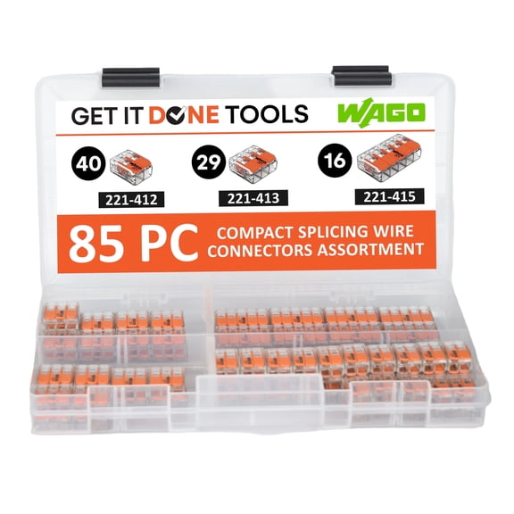 WAGO 221 Series 85pc Compact Splicing Wire Connector Assortment with Case