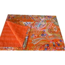 Indian Vintage Kantha Quilt Paisley Print Cotton Kantha Throw Kantha Blanket Handmade Quilt Double Size Kantha Bedspread