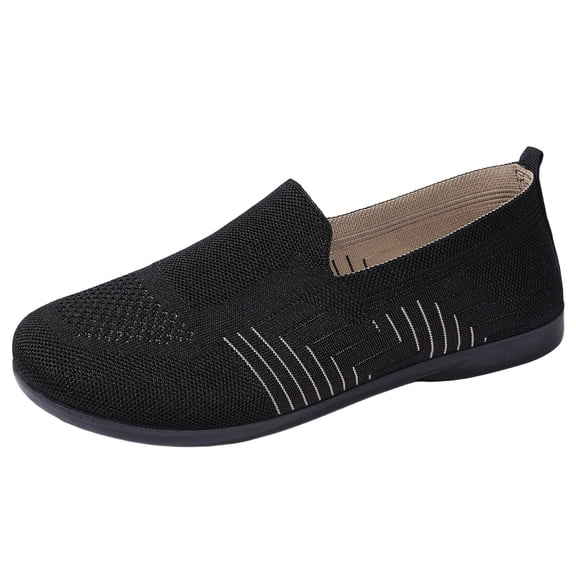 Wensltd Women Knit Walking Shoes Comfy Lightweight Casual Flats With Breathable Spring Fall