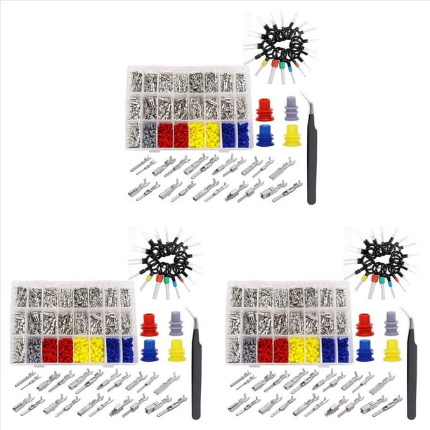 2265 Piezas Kit de Conector de Clavijas de Terminal de Cable Eléctrico para Automóvil 1/1,5/1,8/2,2/2,8/3,5 mm 21 Tipos Terminal de Clavijas de Conector Automático