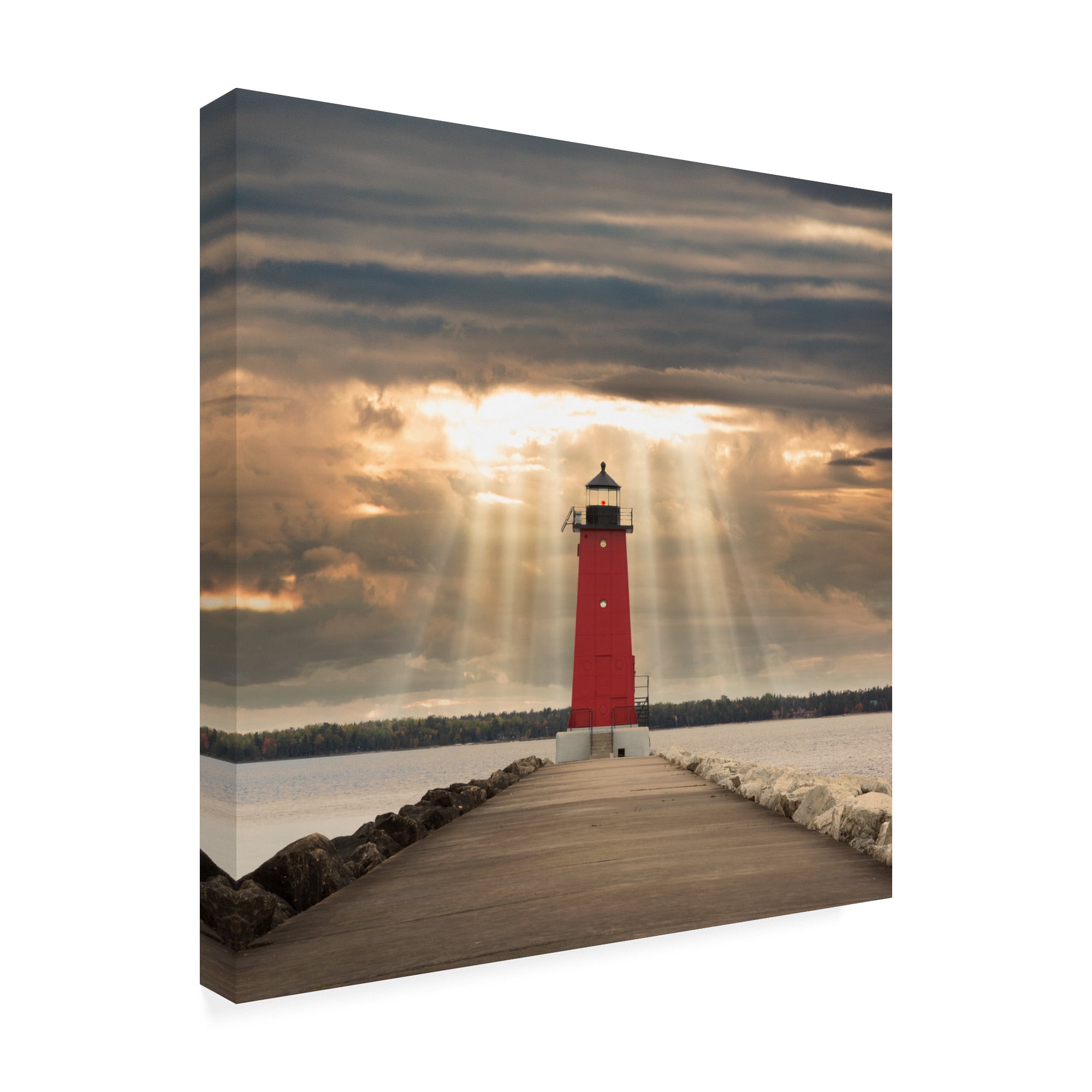Trademark Fine Art 'Manistique Lighthouse Michigan Color' Canvas Art by Monte Nagler