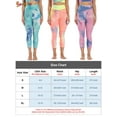 thumbnail image 3 of Spencer Women's High Waist Yoga Pants Tie Dye Textured Capris Tummy Control Slimming Booty Leggings Workout Butt Lift Tights (L, Yellow Red), 3 of 7