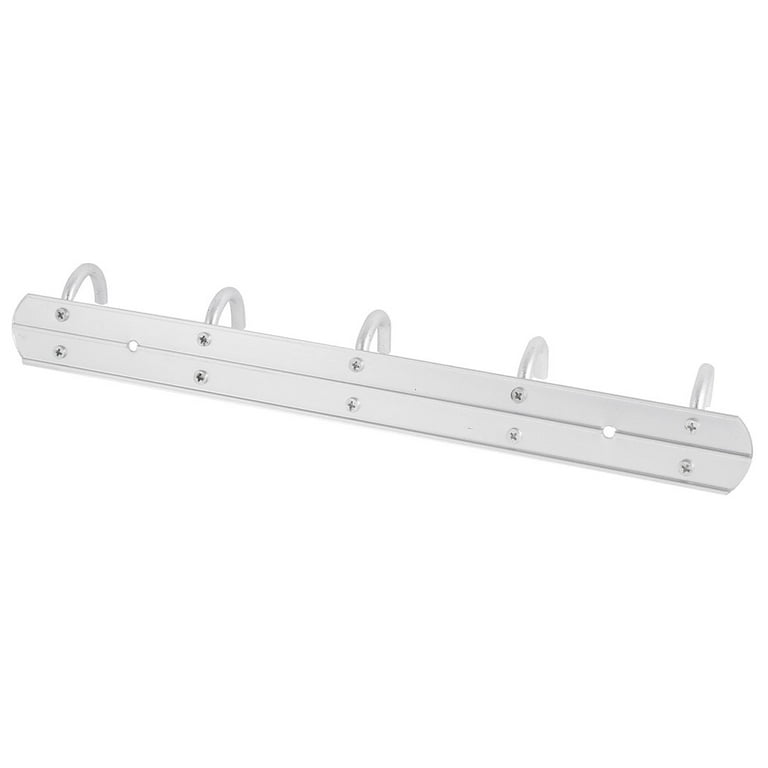 Unique Bargains Wall Mounted 8 Hooks Coat Towel Rack Hooks and Hangers  Silver Tone 1 Pc