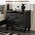 thumbnail image 4 of Leumius 28" Nightstand with Charging Station, Farmhouse Bedside Table with 3 Drawers, USB and Type-C Ports, Storage End Table for Bedroom Living Room Office Black, 4 of 7