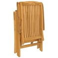 thumbnail image 4 of vidaXL Reclining Patio Chairs with Cushions Outdoor Furniture Solid Wood Teak, 4 of 12