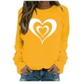 thumbnail image 2 of Fartey 2025 Womens Valentine's Day Sweatshirt Dressy Casual Long Sleeve Crew Neck Pullover Shirts Cute Valentines Day Graphic Tops Fashion Holiday SweatshirtsYellow, 2 of 4