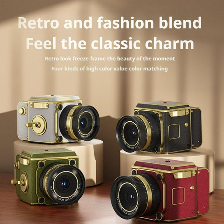 4K Mini Retro Digital Camera, Dual-Lens Simulation CCD Camera With